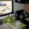 Kitchen with a view....pancakes and Canadian maple syrup at The Goosenecks